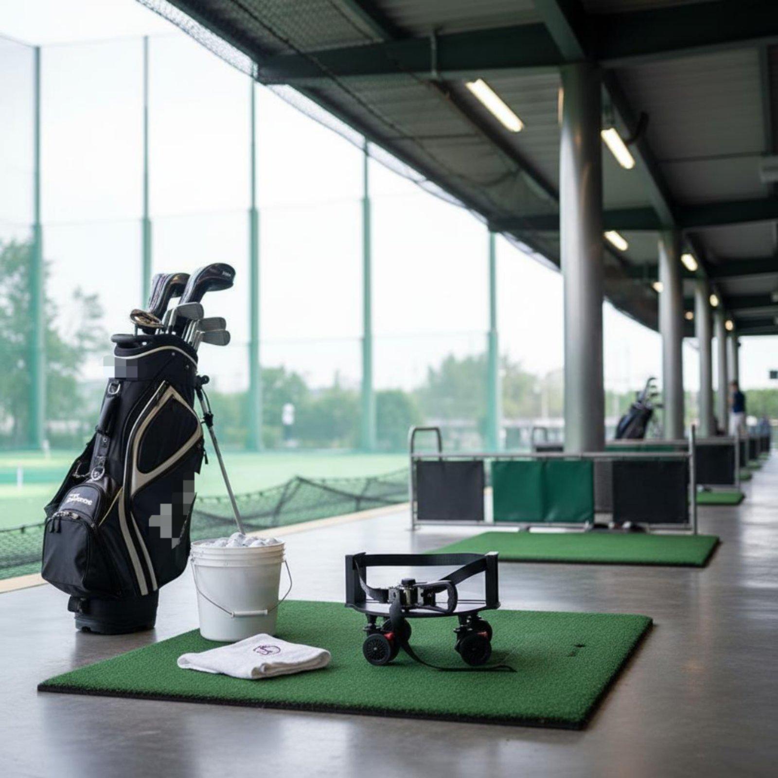 Golf Equipment Bag - ポータブルゴルフ用品スタンド スイベルブレーキ ホイールベース 軽量キャディバッグスタンド クースでのスムーズな移動に最適